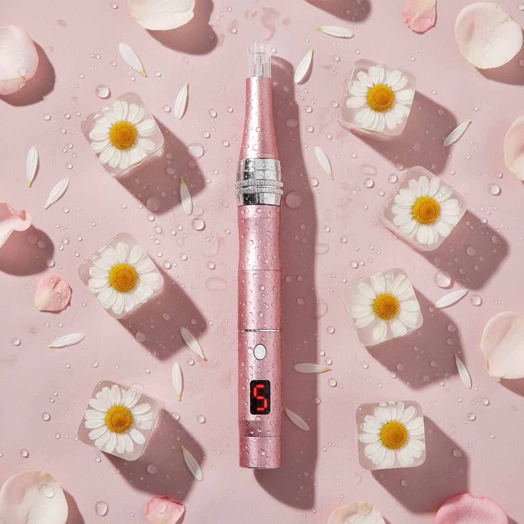 Electric Facial Massager - Pink Daisy Flatlay