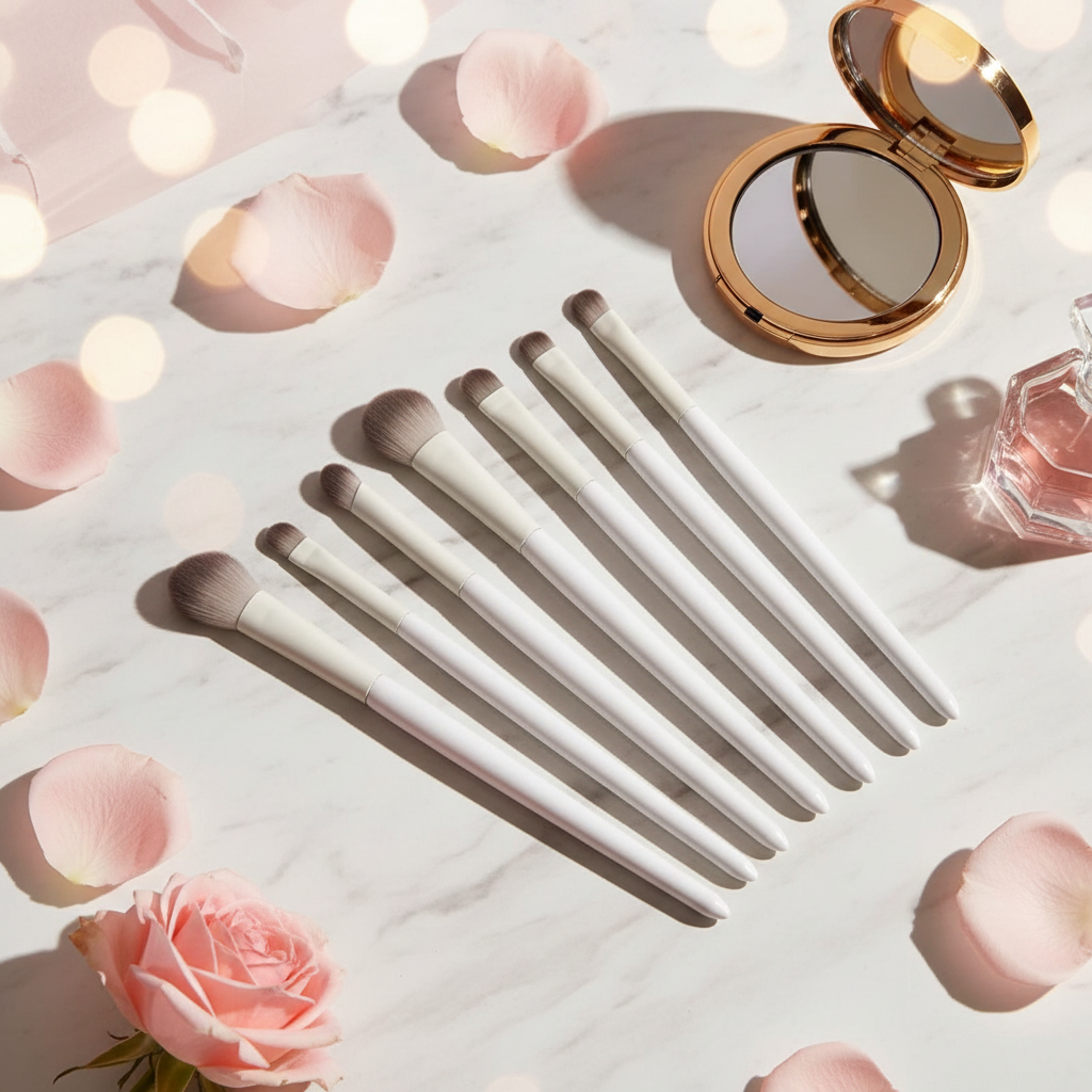 Soft Touch Eyeshadow Brush Set - Flat Lay - Aura Luna