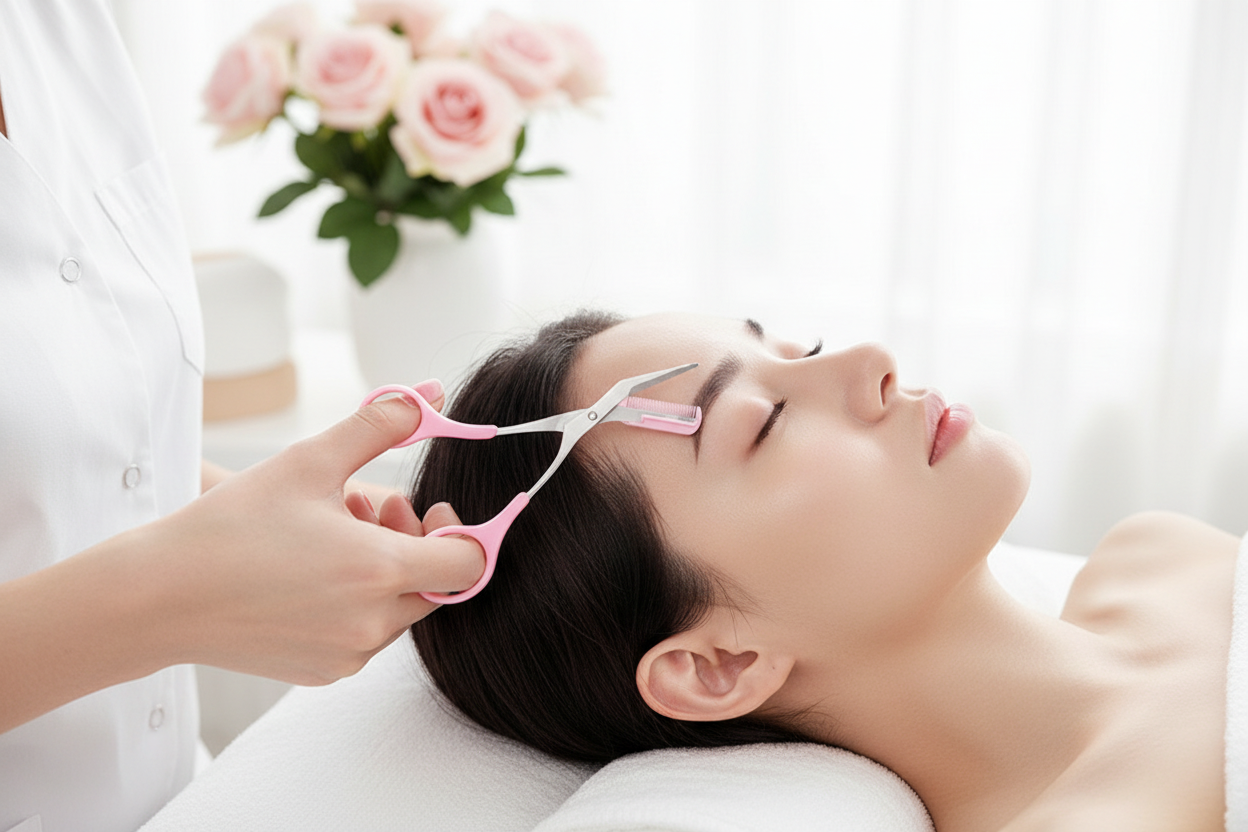 Elegant Brow Shaping Scissors - Spa Tech - Aura Luna