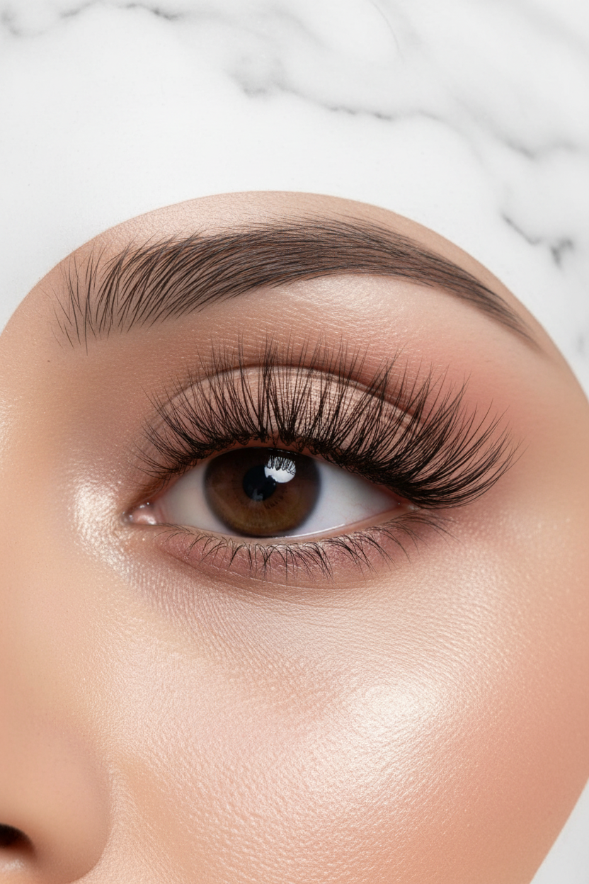 Wispy faux mink eyelash clusters look