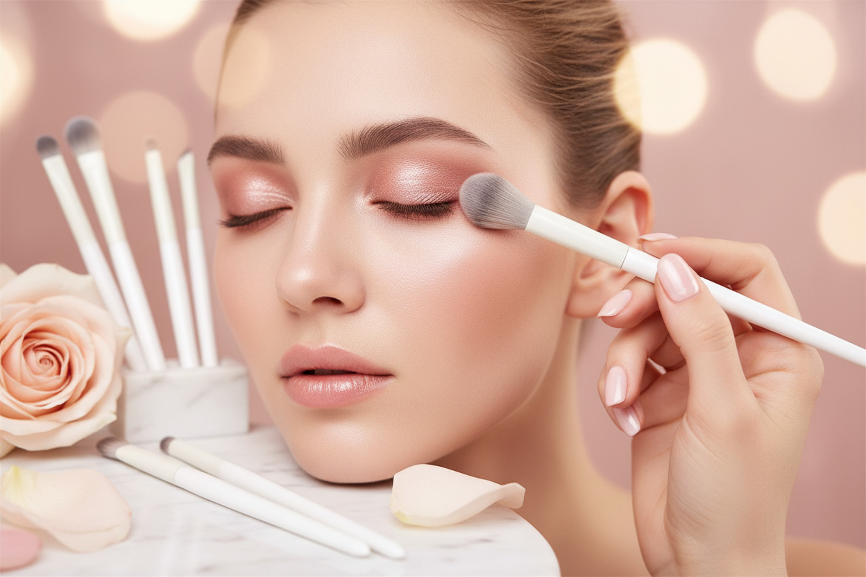 Soft Touch Eyeshadow Brush Set - In Use - Aura Luna