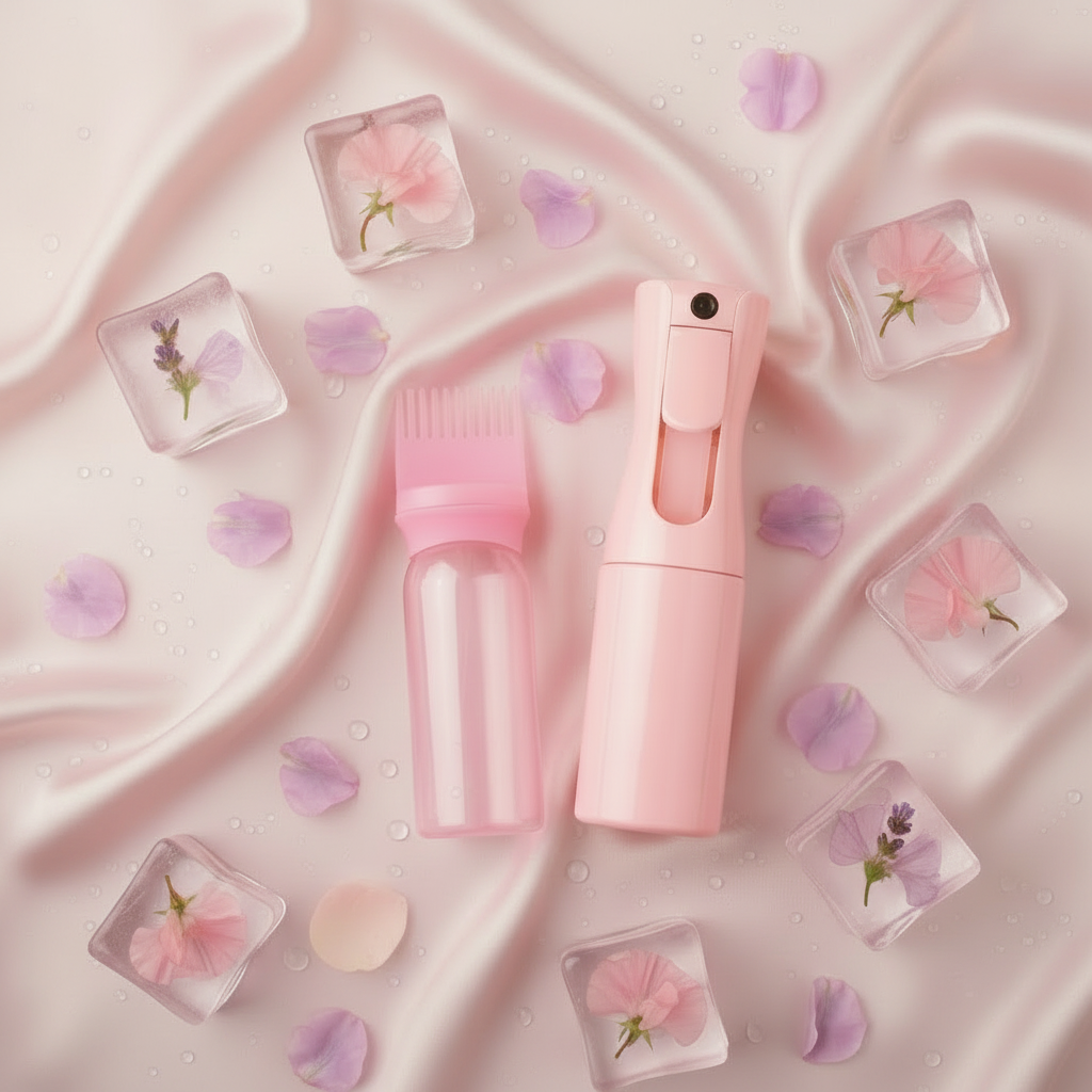 Mist & Comb Styling Duo - Clean Pink & Purple Ice Flatlay
