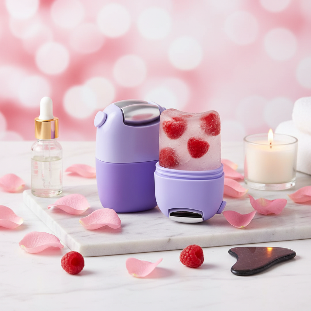 Purple Ice Roller Raspberry Rose Spa Styling - Aura Luna