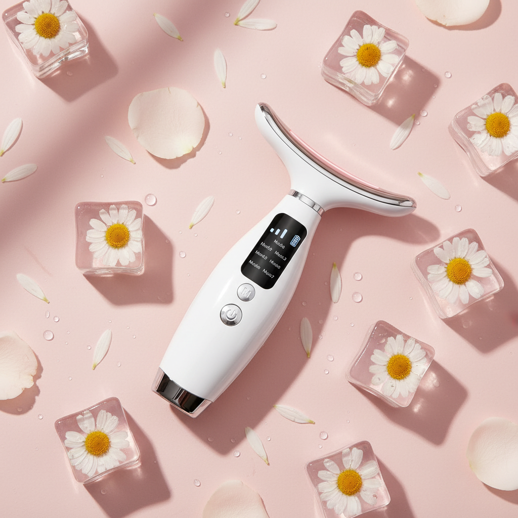 Radiant Skin Lifting Device - Pink Daisy Flatlay