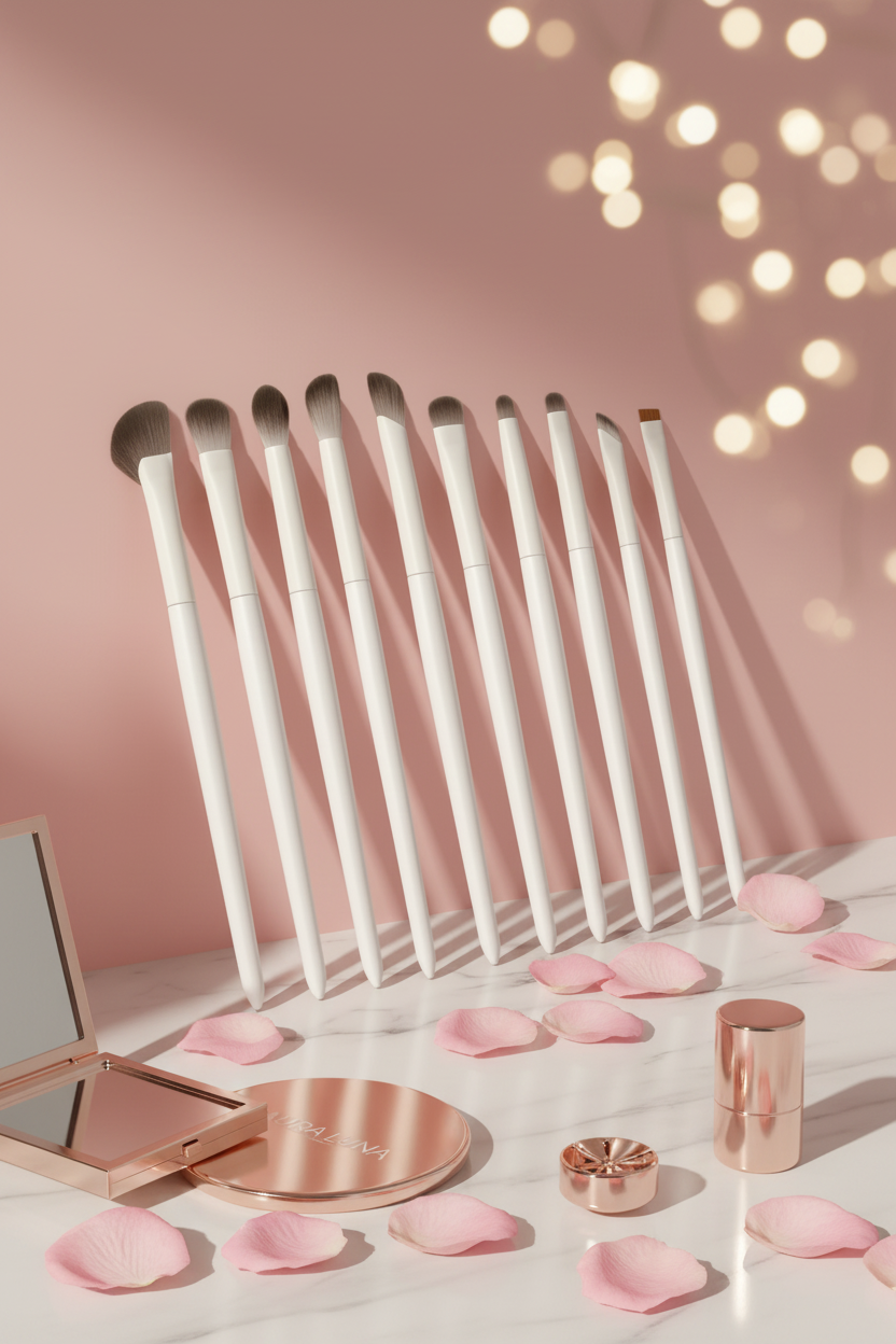 Soft Eyeshadow Brush Set Pink Marble