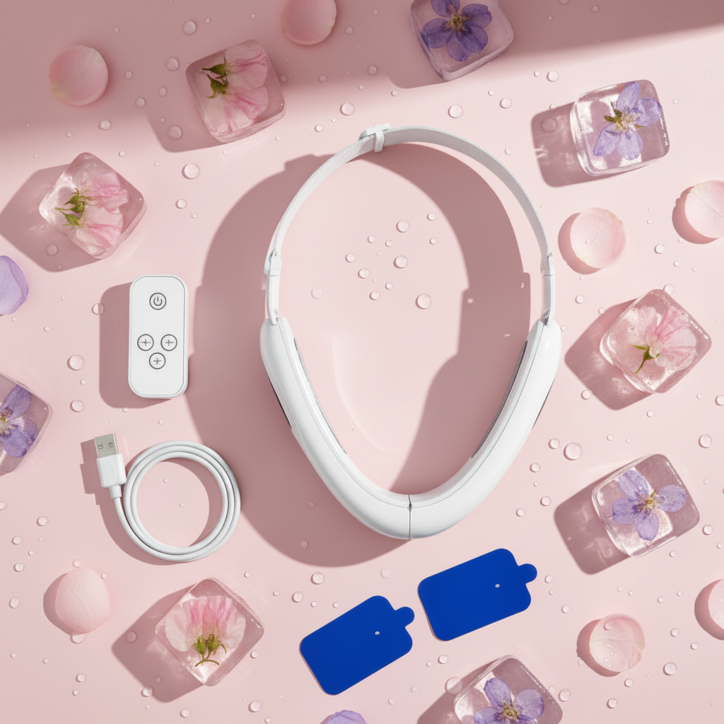 Vibe Lift Toning Massager - Light Pink & Purple Ice Flatlay